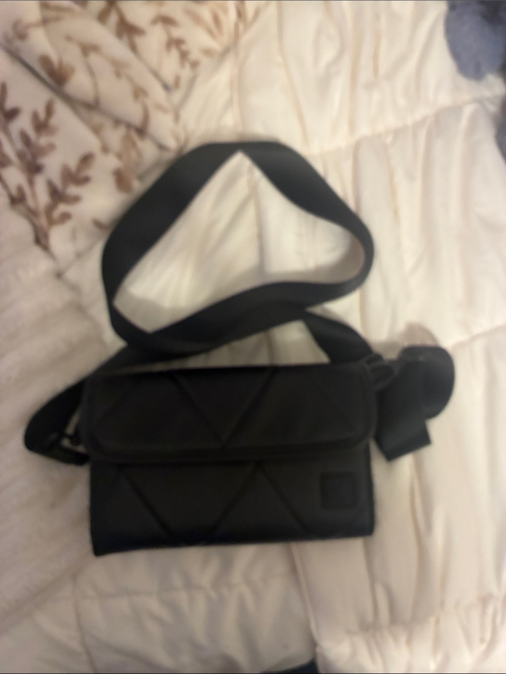 Quilted Black Crossbody Phone Holster - Unbranded